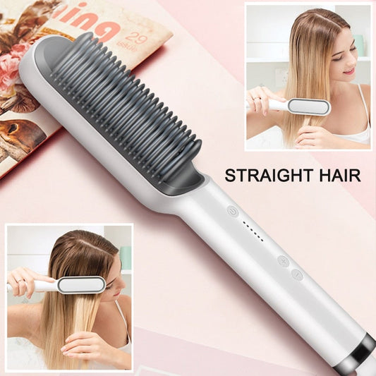 909 Hair Straightener - Ceramic Heated Hair Brush - Duvera