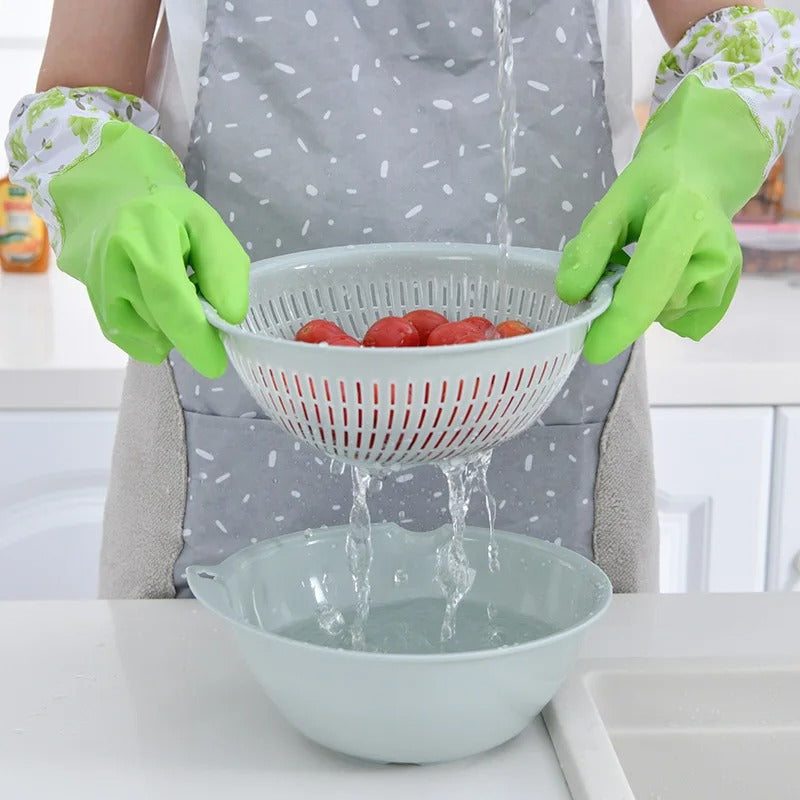 1 Pair Reusable Cleaning Gloves with Sleeve