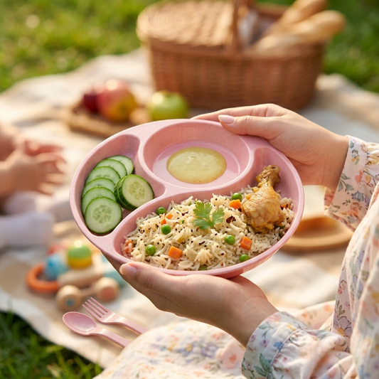 Kids Meal Tray With Spoon & Fork