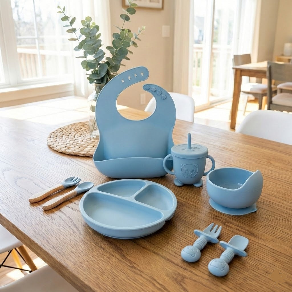 10PCs Baby Silicone Feeding Set
