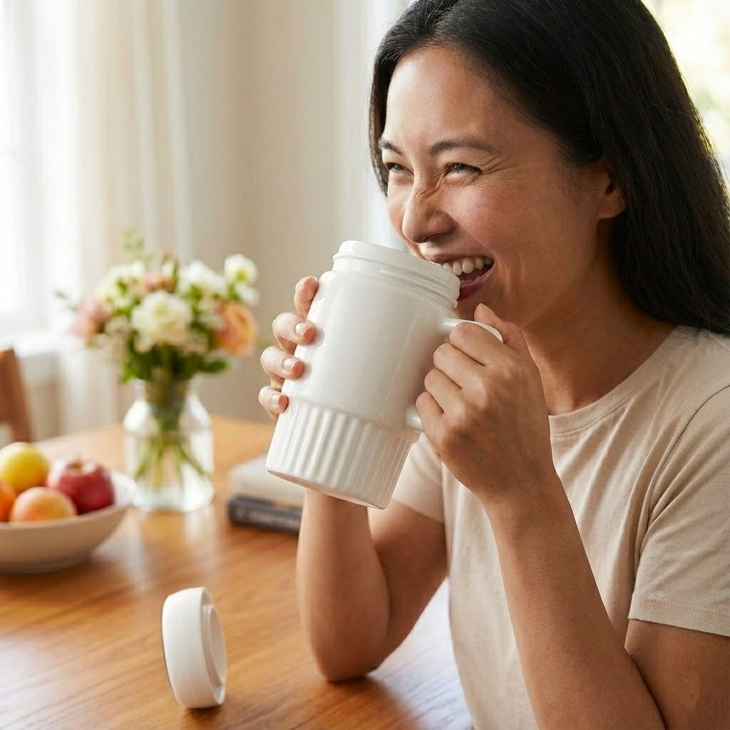 Ceramic Coffee Mug with Mirror LId