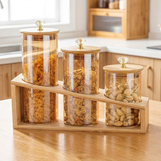 Luxury Diamond Sealed Glass Jars (3PCs)