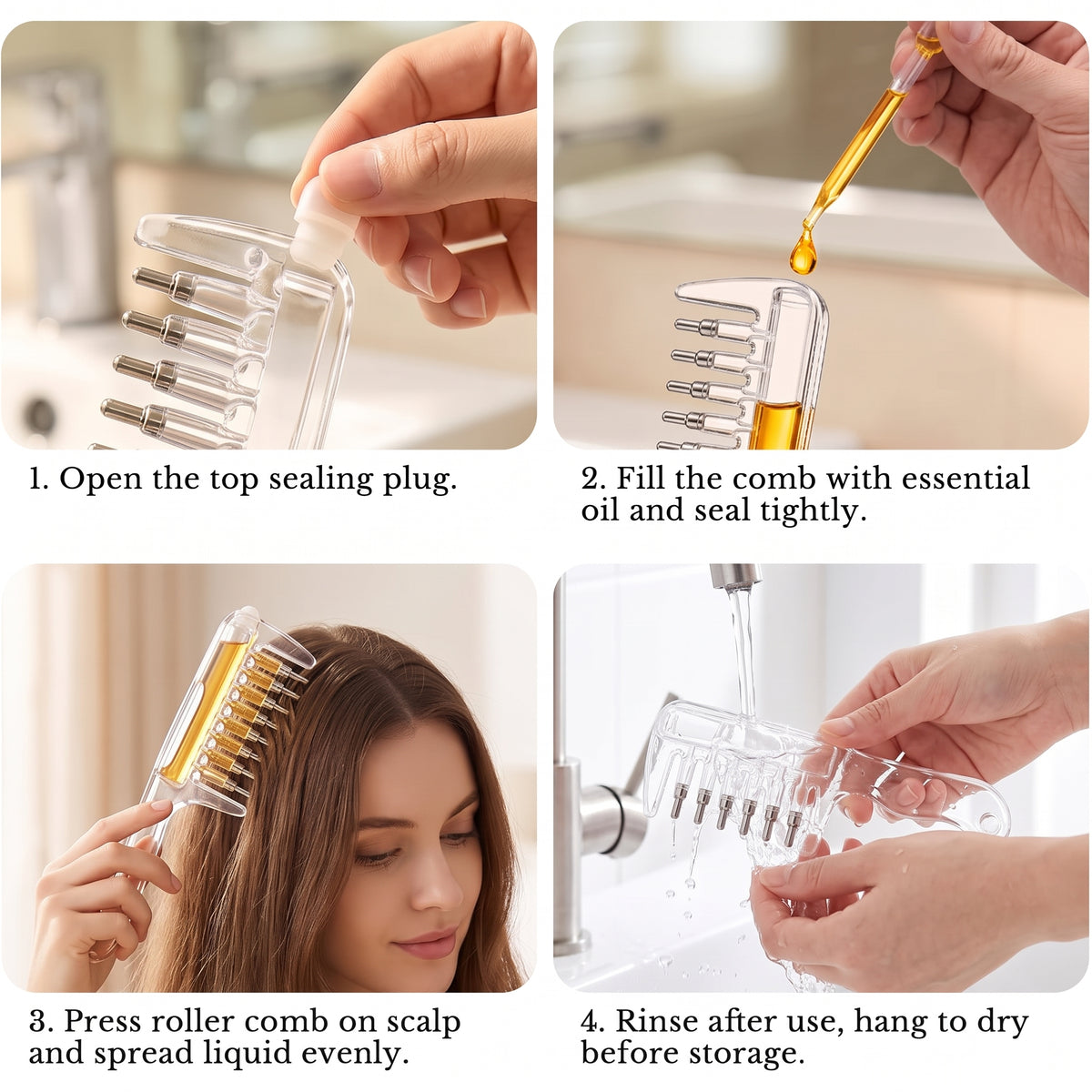 2-In-1 Hair Oil Applicator Comb