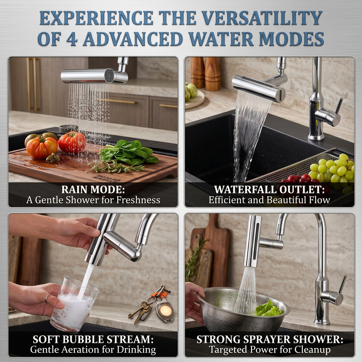 4 In 1 Adjustable Sink Faucet