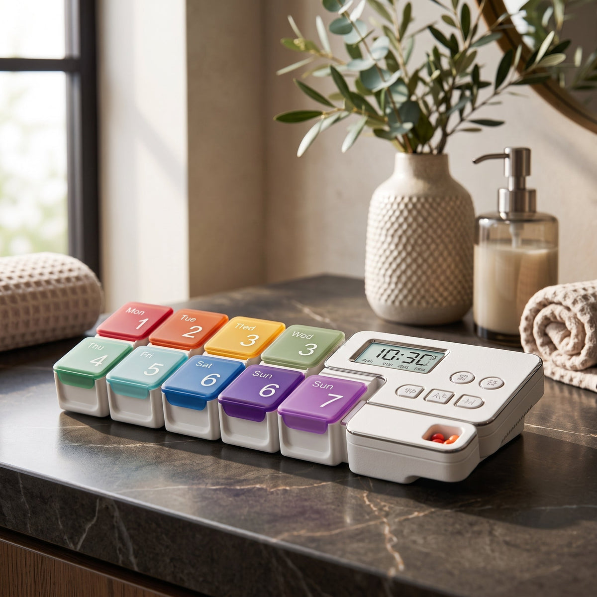 7-Day Smart Pill Organizer With Digital Reminder