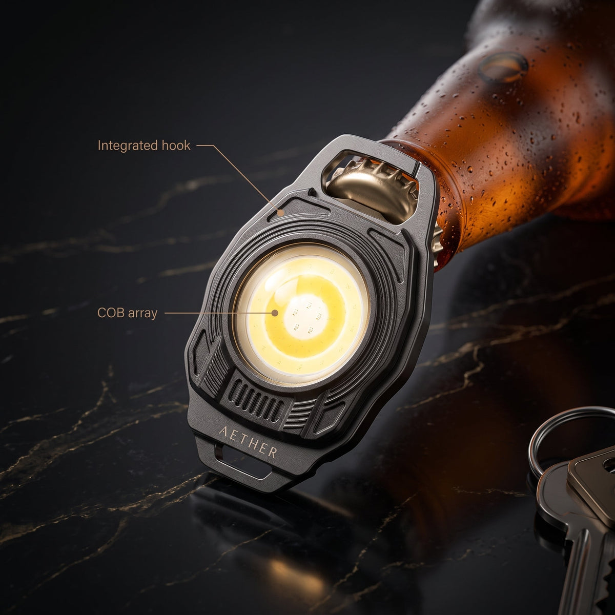 Rechargeable Mini COB Light Keychain
