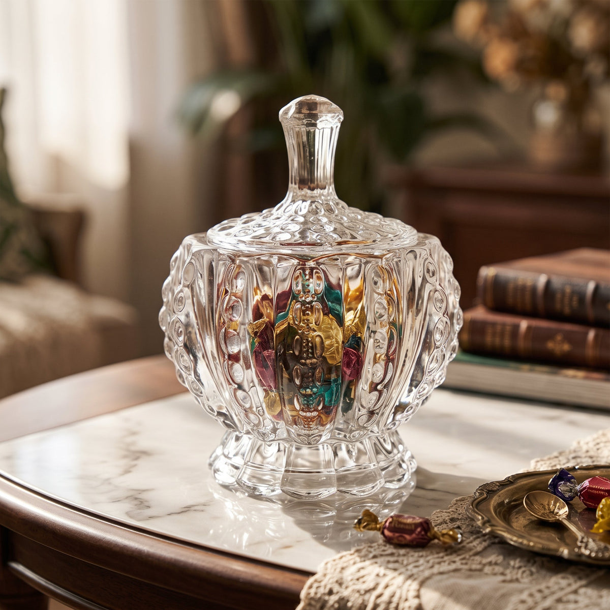 Elegant Candy Glass Jar With Lid