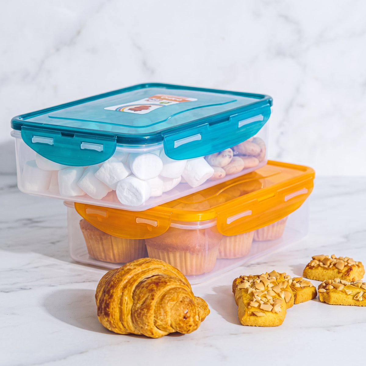 2PCs Food Storage Container Set With Lids