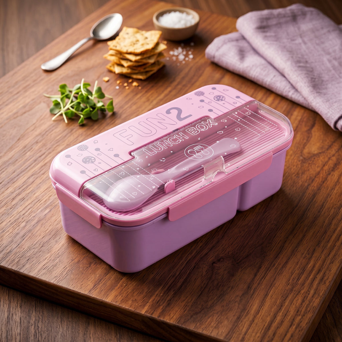 2-Compartment Meal Storage Lunch Box