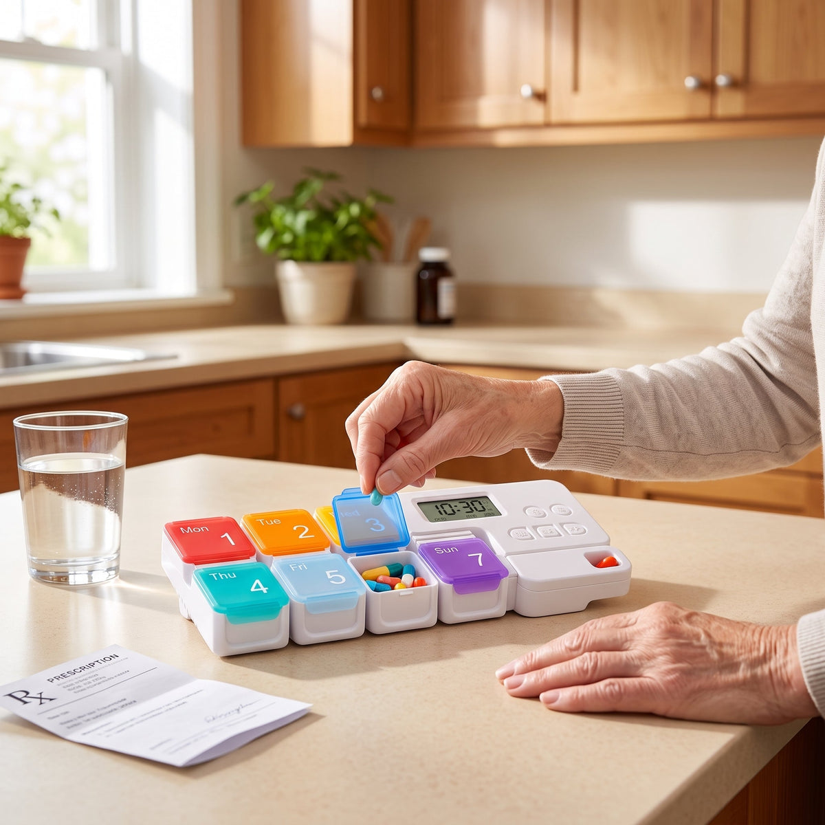 7-Day Smart Pill Organizer With Digital Reminder