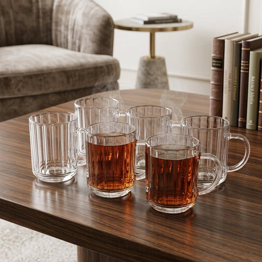 6PCs Elegant Glass Cup Set