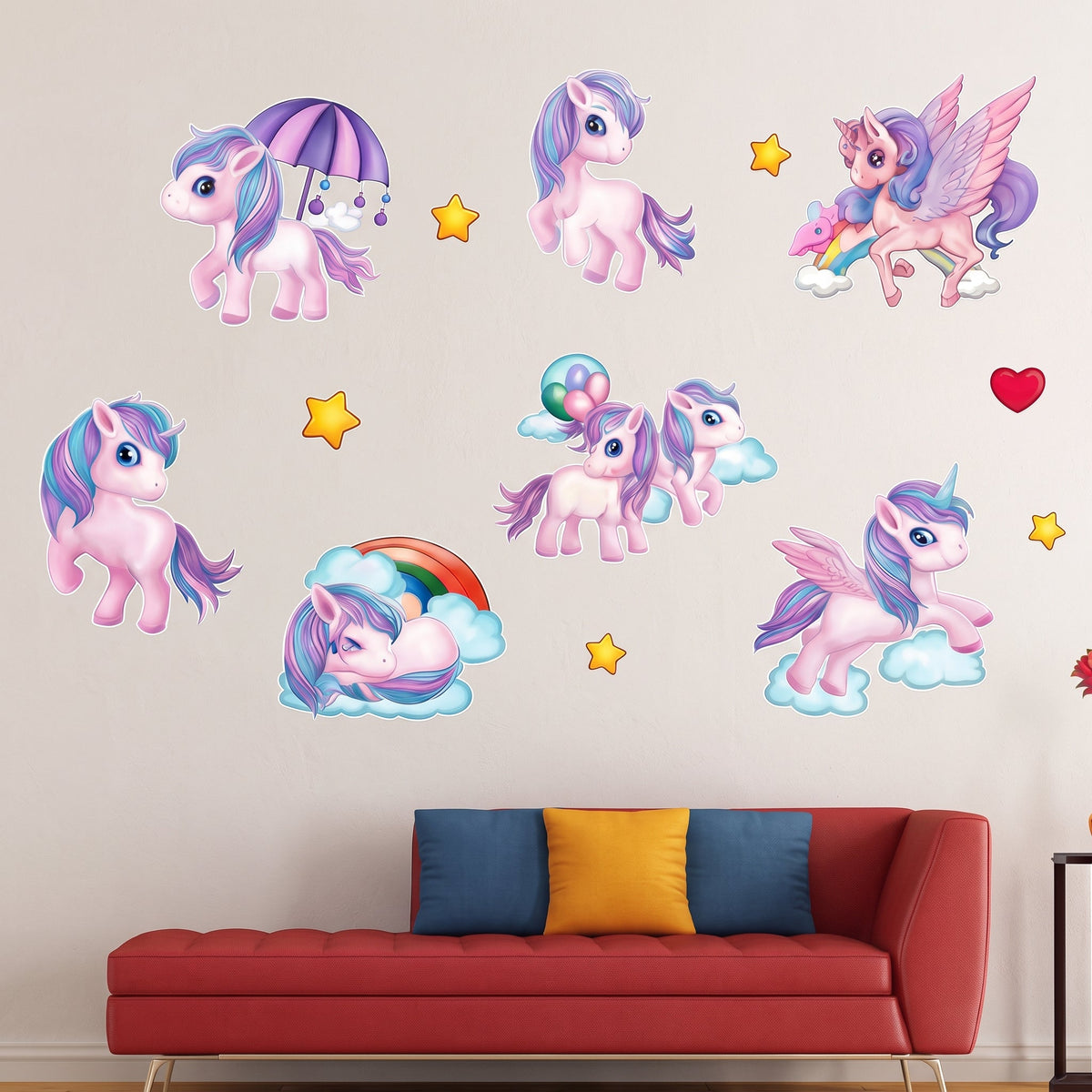 3D Unicorn Decorative Wall Sticker (Random Design)