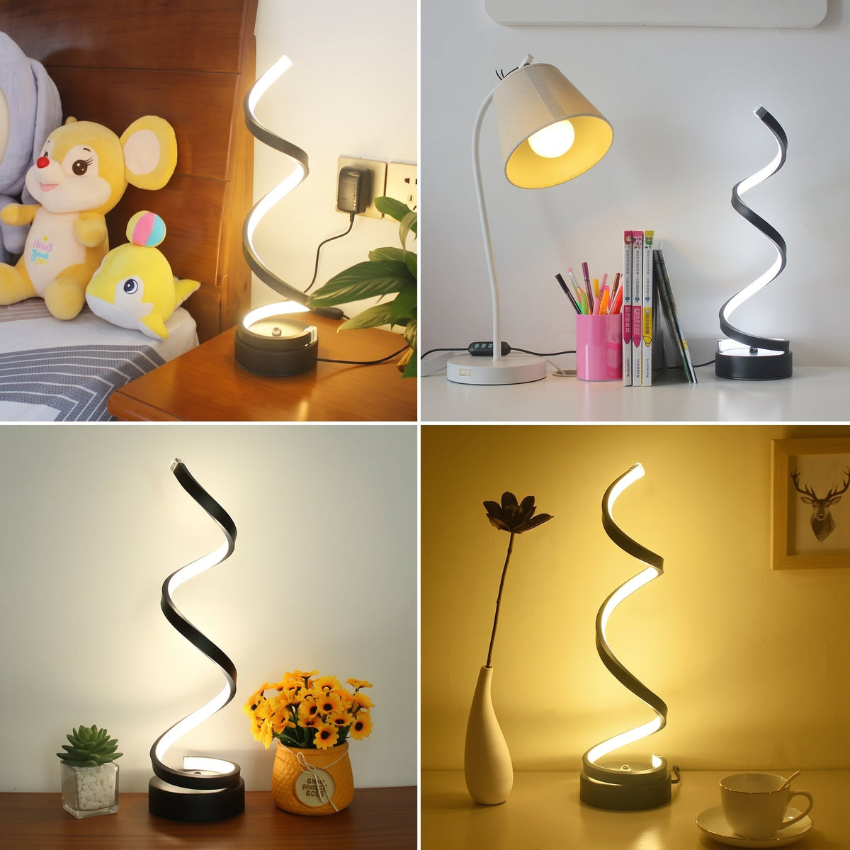 Elegant Spiral LED Color Adjustable Lamp