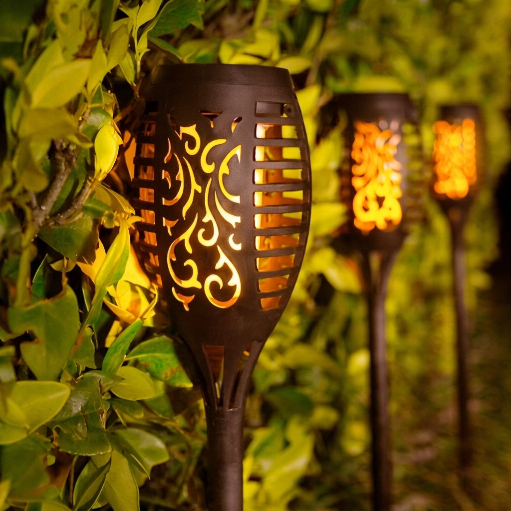 Elegant Solar Flame Outdoor Light