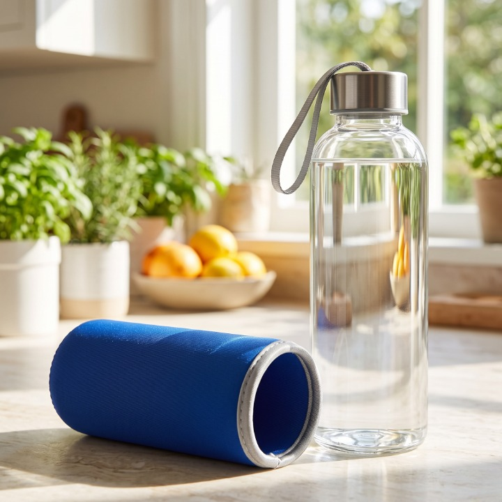 Elegant Glass Water Bottle With Protective Sleeve 500ML