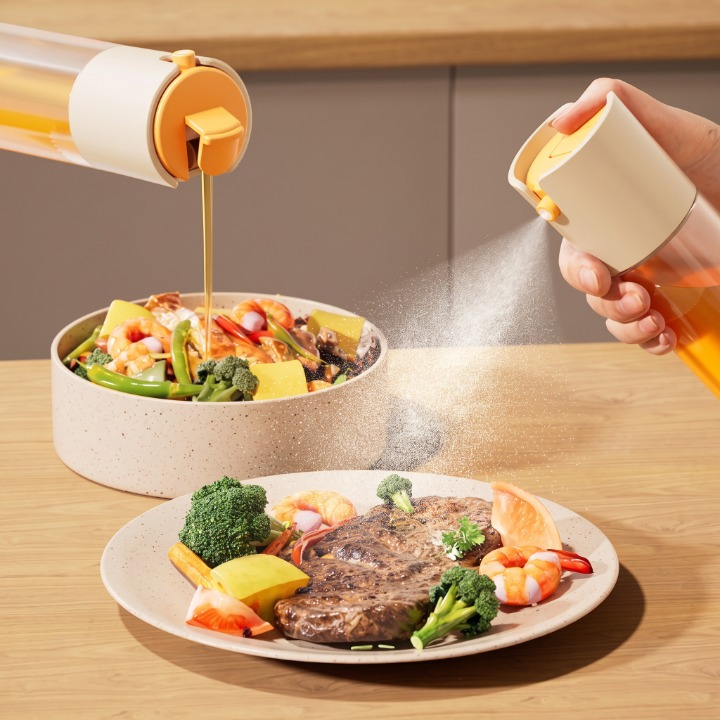 2-In-1 Oil Spray & Pour Dispenser Bottle