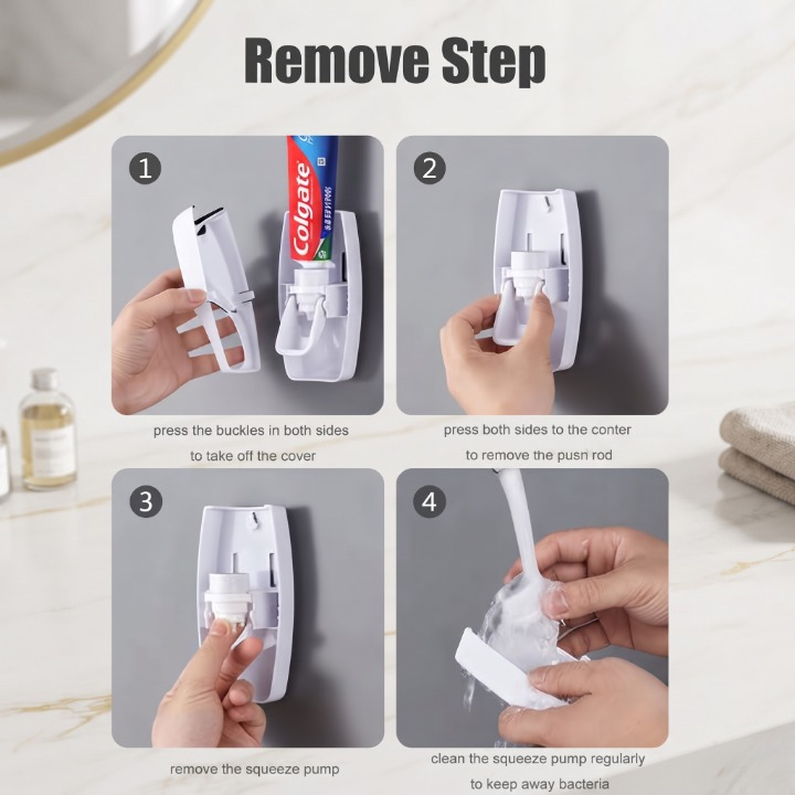 Wall Mounted Automatic Toothpaste Dispenser & Holder