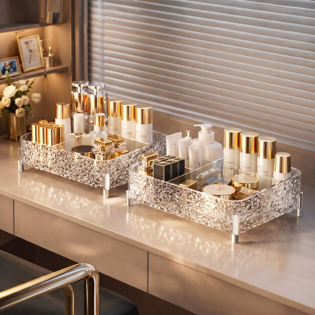 Luxury Multi-Compartment Acrylic Makeup Organizer