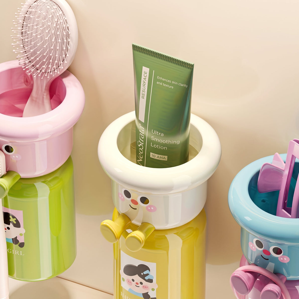 Wall Mounted Magnetic Toothbrush Holder With Cup