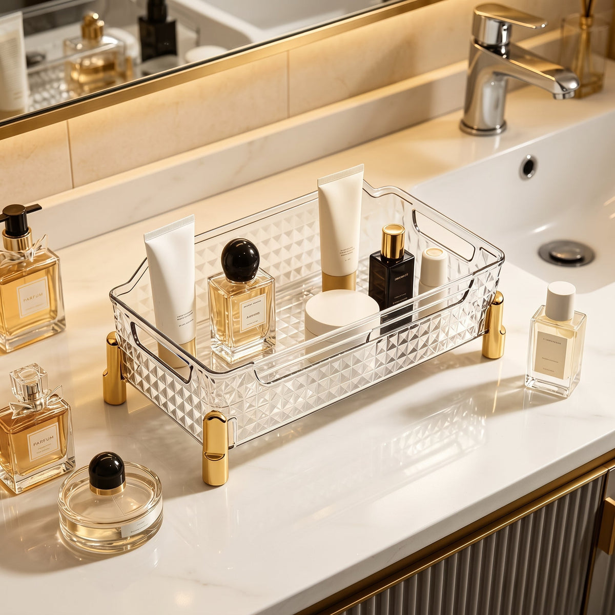 Luxury Acrylic Glacier Makeup Organizer