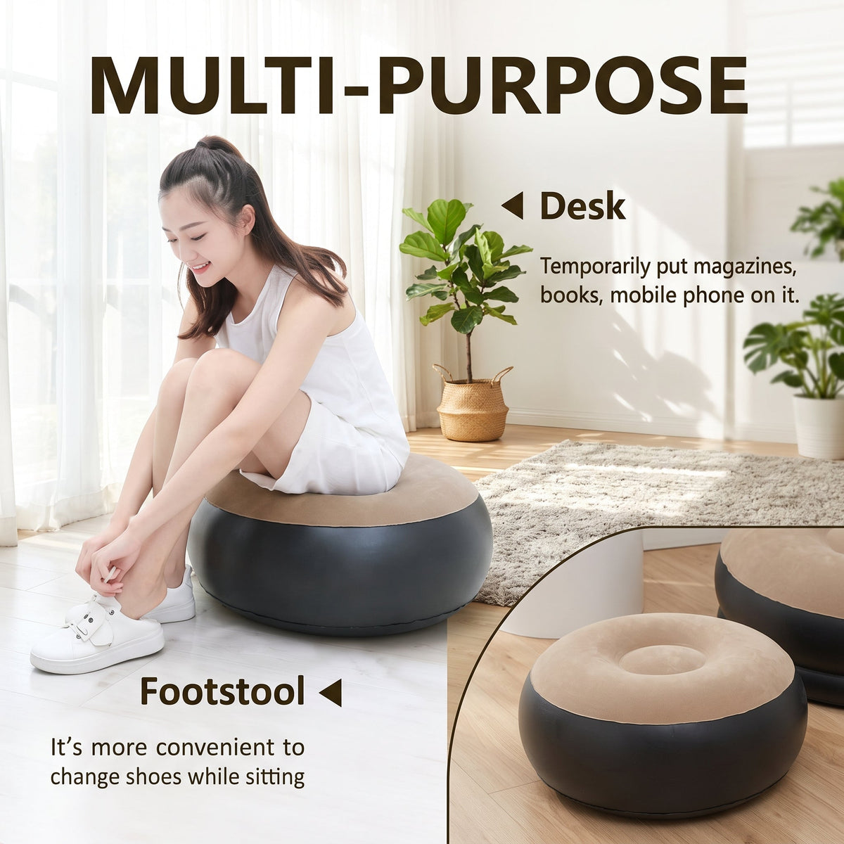 Comfortable Inflatable Sofa With Footrest