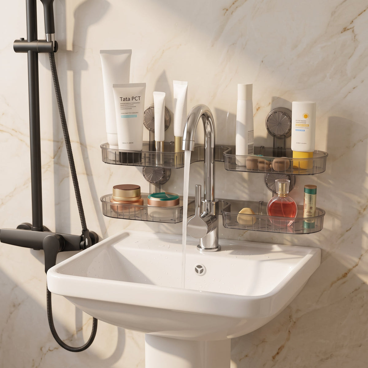 Wall Mounted Suction Storage Shelf