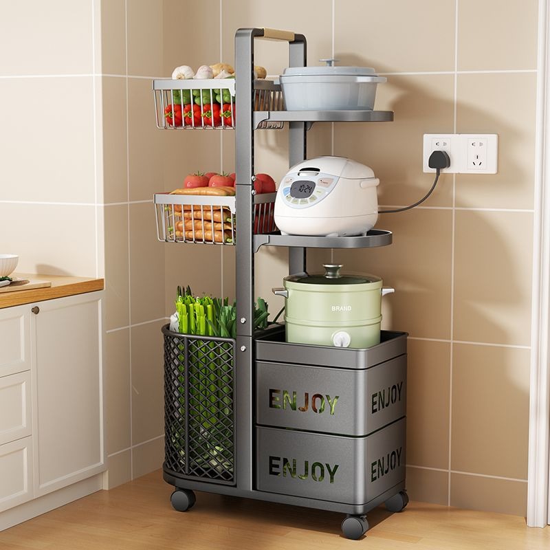 Multifunctional Storage Basket with 3 Shelves  & 2 Cabinets