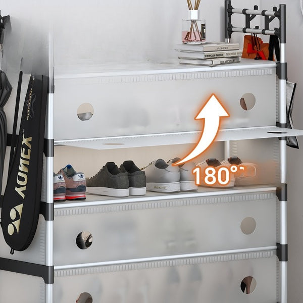 Multi-Functional Storage Cabinet with Coat Rack & Hooks