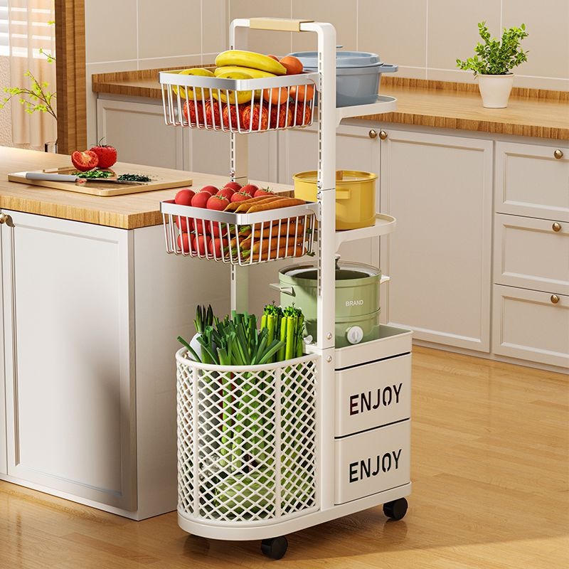 Multifunctional Storage Basket with 3 Shelves  & 2 Cabinets