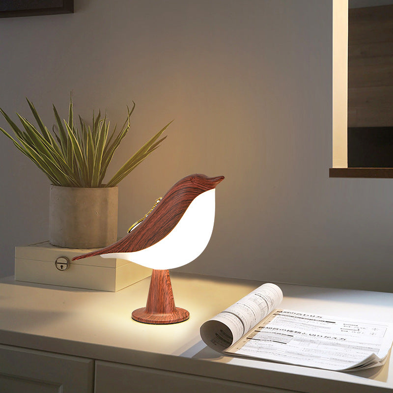Cute Wooden Bird Touch Lamp