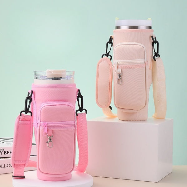 Tumbler Cover with Zipper Pocket