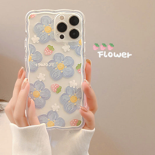 Blue Flower Design iPhone  back cover only