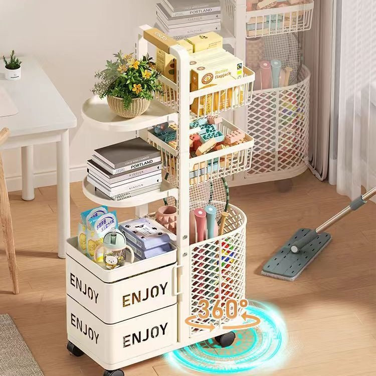 Multifunctional Storage Basket with 3 Shelves  & 2 Cabinets