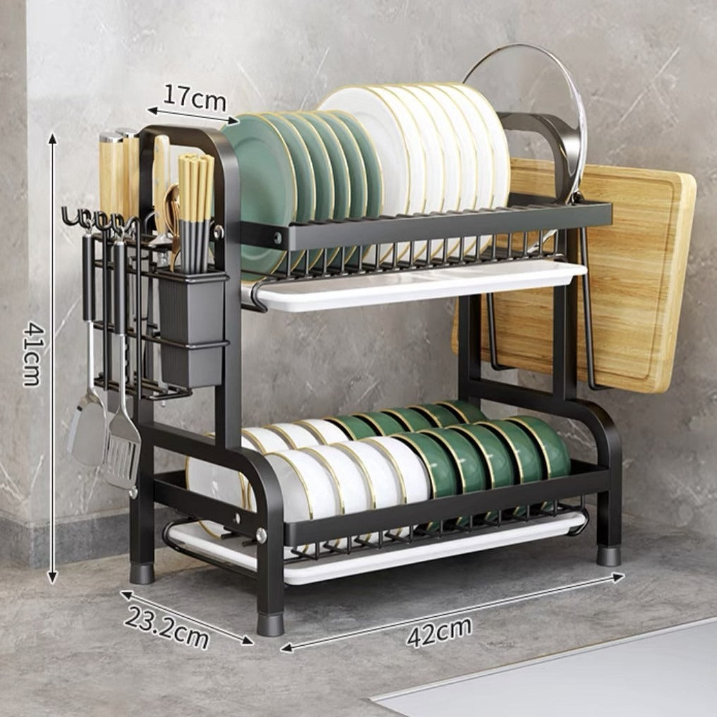 2 Tier Compact Dish Drying Rack