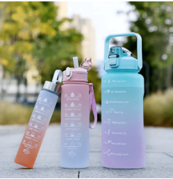 3Pcs Leakproof Water Bottle with Times