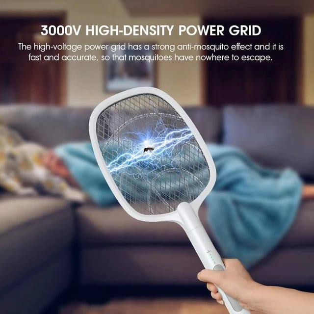 2 In 1 Electric Portable Mosquito Swatter Racket USB Rechargeable