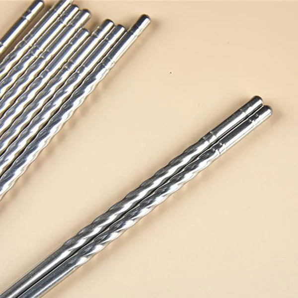 5-Pairs Stainless Steel Chopsticks