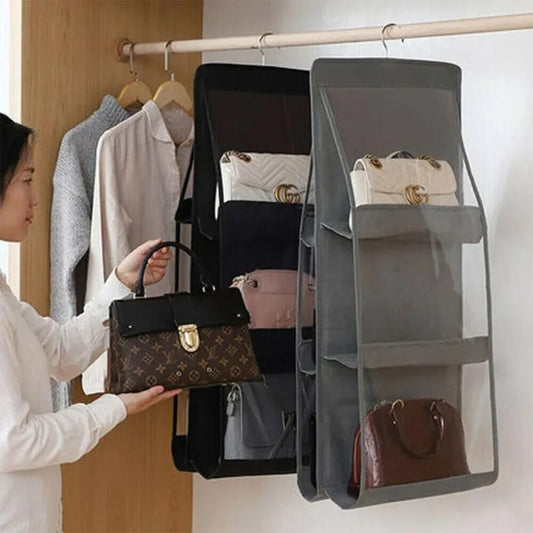 6 Pocket Double Sided Hand Bag / Purse Organizer