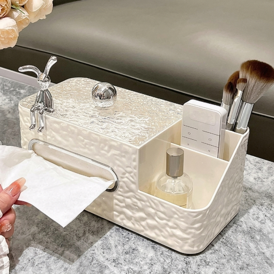 Luxury Tissue Box With Remote Holder