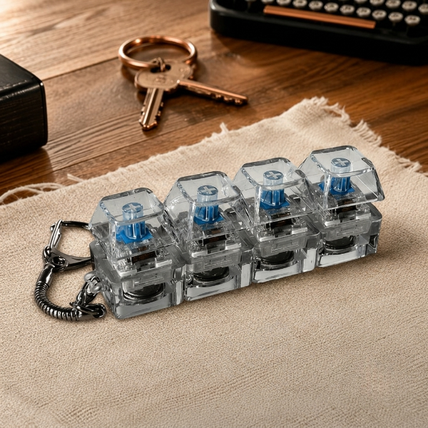LED Keyboard Fidget Keychain Toy