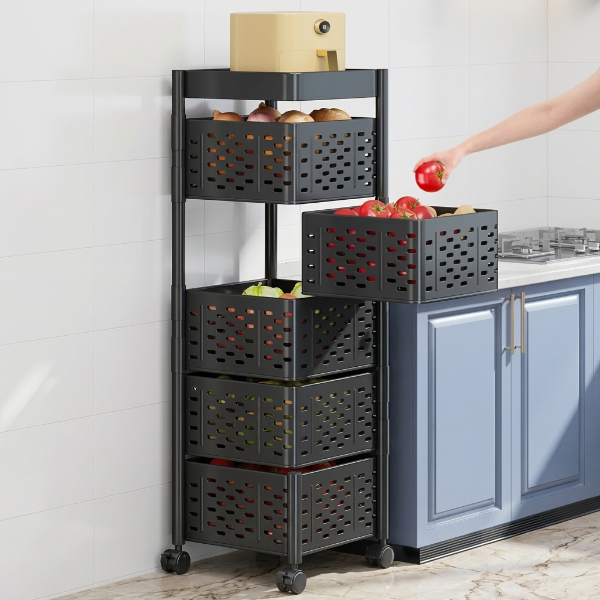 5-Layer Kitchen Storage Basket Rack