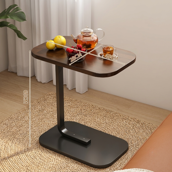 Adjustable Movable Wooden C Shape Side Table