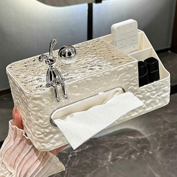 Luxury Tissue Box With Remote Holder