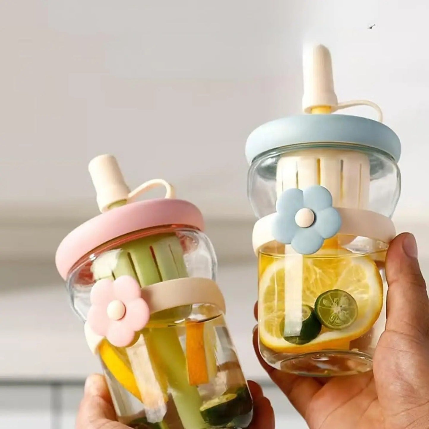 Cute Cartoon Flower Glass Cup