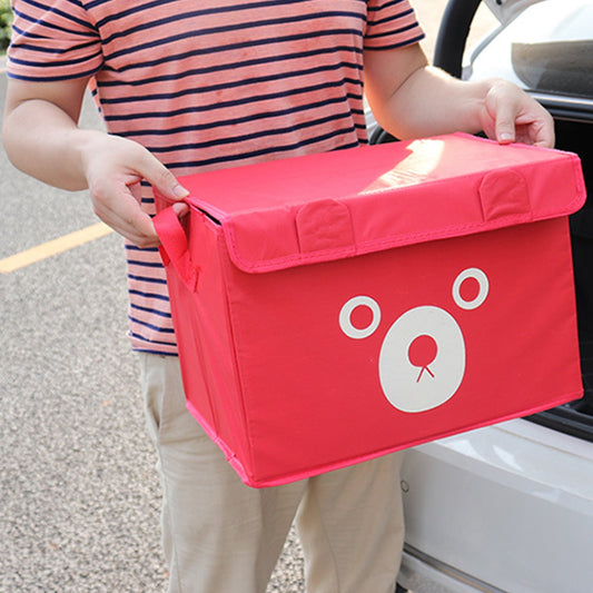 Cartoon Bear Foldable Storage Box For Multipurpose. - Duvera