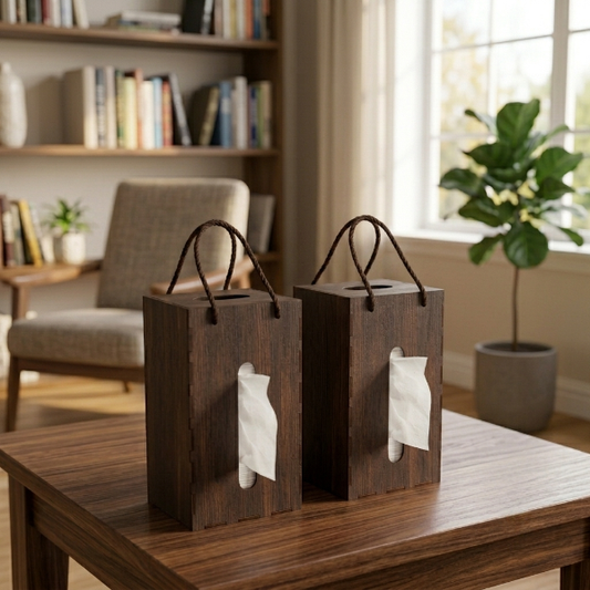 Portable Wooden Tissue Storage Box