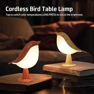 Cute Wooden Bird Touch Lamp