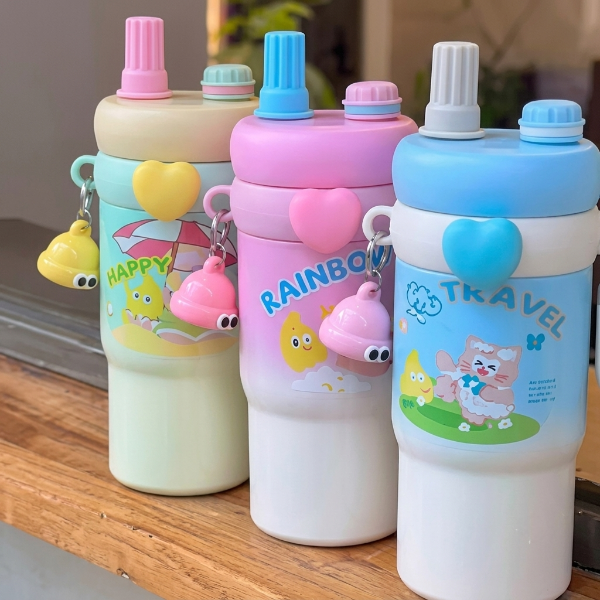 Cute Cartoon Dual Drinking Tumbler