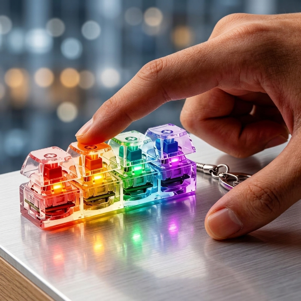 LED Keyboard Fidget Keychain Toy