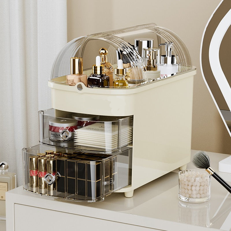Elegant Makeup Organizer with Transparent Cover